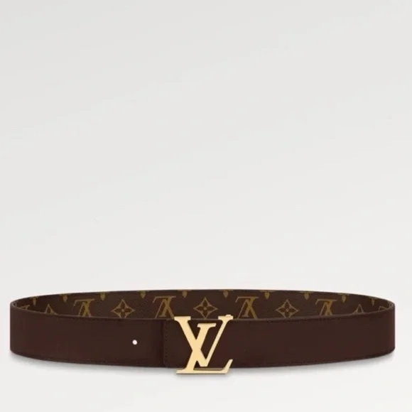 Louis Vuitton Initials 40mm Reversible Belt Monogram/Brown Size 95 (38) M0323 - Picture 2 of 6